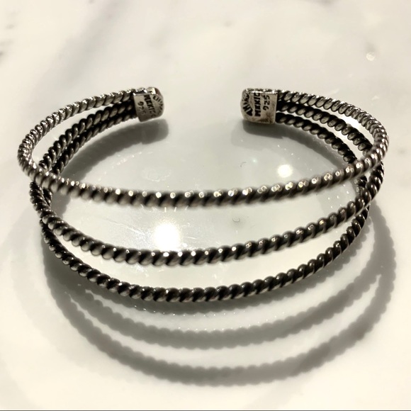 STERLING SILVER - CABLE LIKE CUFF BRACELET - Picture 3 of 3